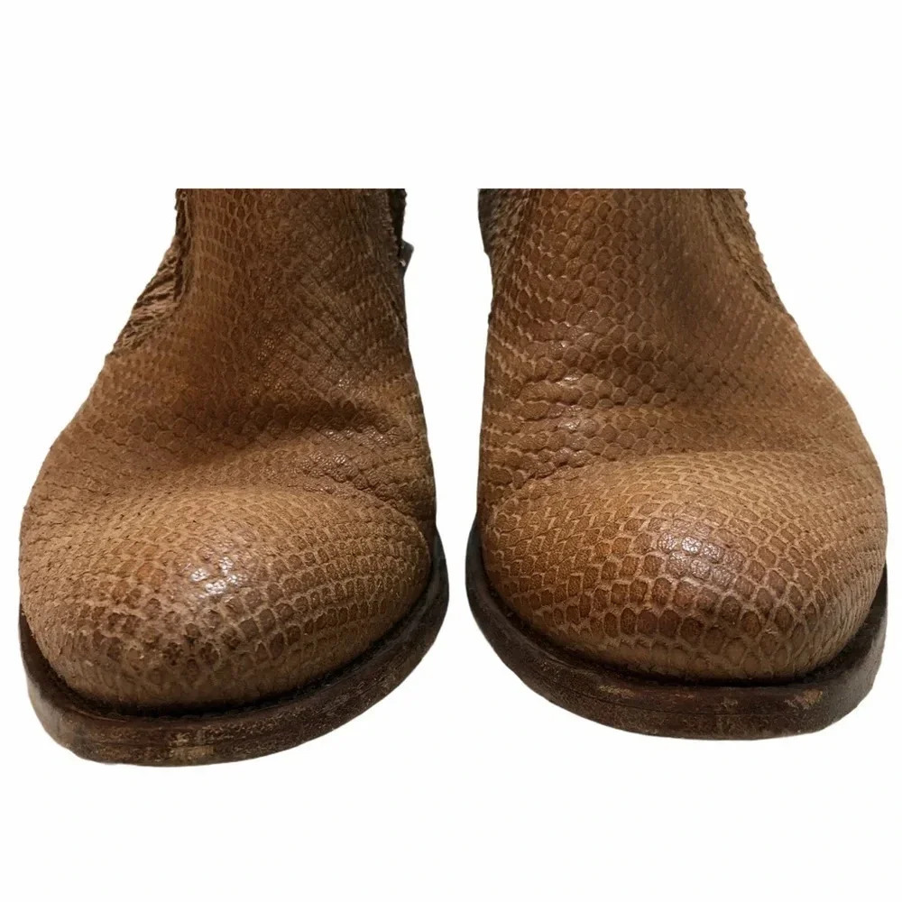 Pantanetti Italy Python Embossed Leather Ankle Bo… - image 7